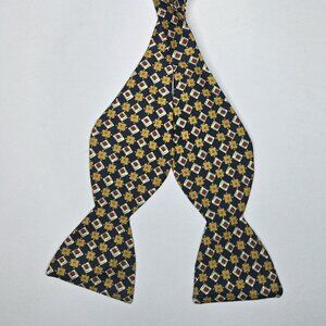 CARROT & GIBBS Blue Red Orange Geometric Silk Bow Tie